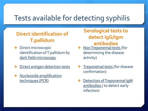 laboratory diagnosis of syphilis